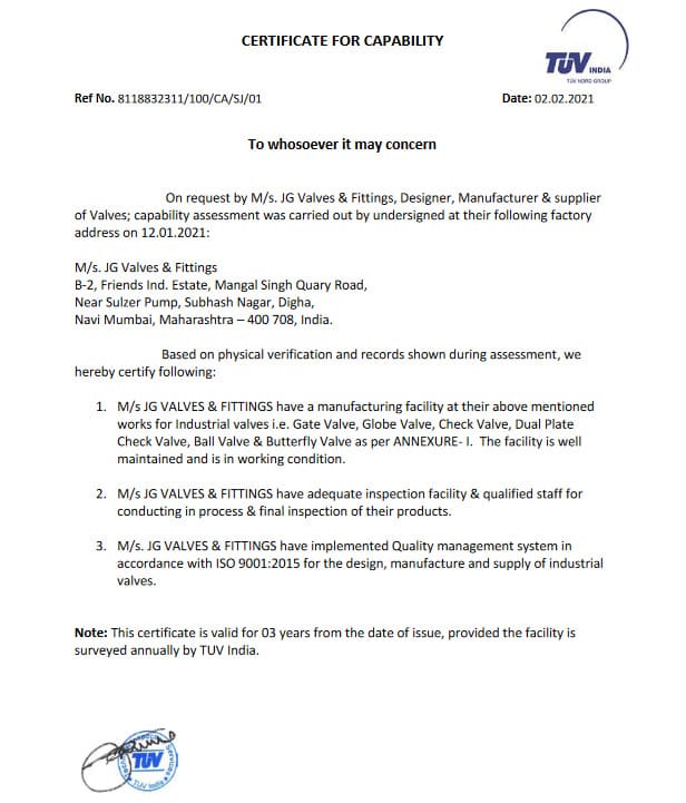 tuv factory certification